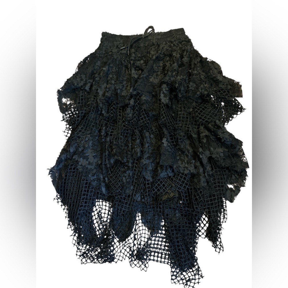 Steampunk Mesh Lace Textured Goth Pirate Skirt NWT